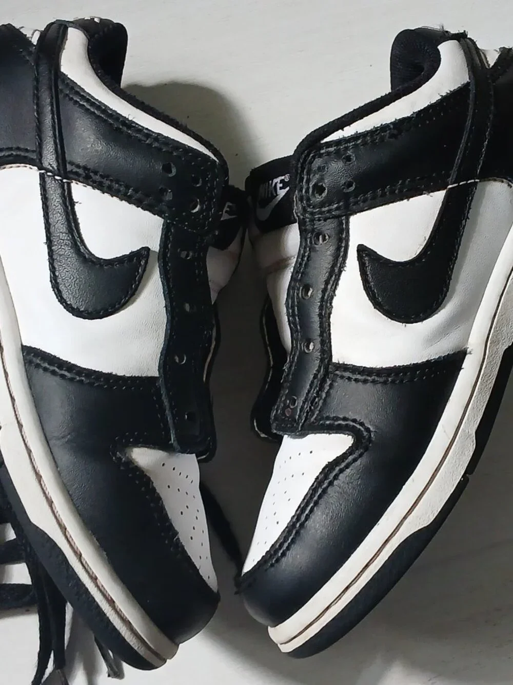 Nike Black and White Low-Top Sneakers Dunks Pandas Kids 13c